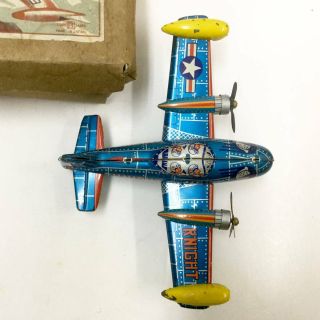 Bandai Knight Plain 1950s Fifty All Tin Retro Vintage Fighter Airplane 4