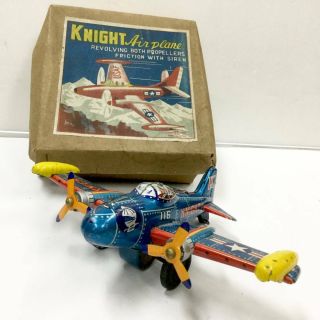 Bandai Knight Plain 1950s Fifty All Tin Retro Vintage Fighter Airplane 6