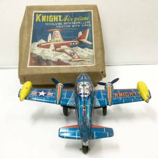 Bandai Knight Plain 1950s Fifty All Tin Retro Vintage Fighter Airplane 7
