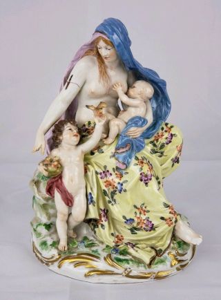 19thc Meissen Porcelain Figural Group Rare For Restoration