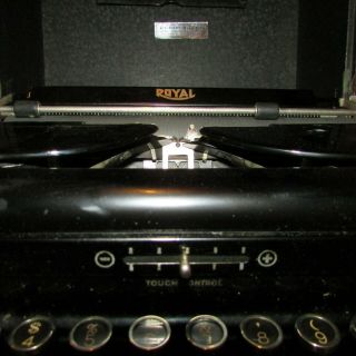 Vintage Black Metal Royal Typewriter w/Hard Case, 3