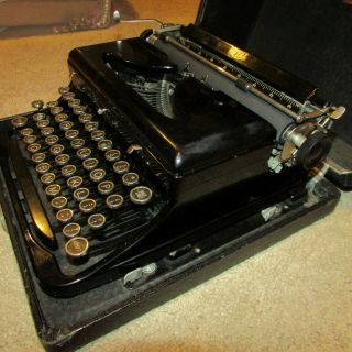 Vintage Black Metal Royal Typewriter w/Hard Case, 4