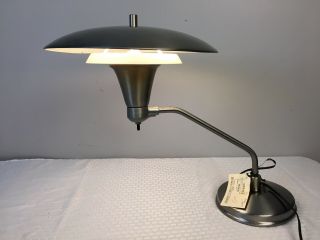 Vintage Mid Century Art Deco Chrome Flying Saucer Ufo Desk Lamp Art Specialty Co