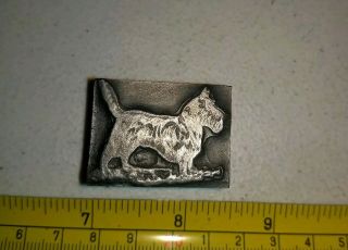 Vintage Letterpress Printing Block Terrier Dog All Metal