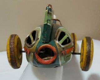 Vtg 1950s 1955 Yonezawa Atom 27 Jet Racer Tin Litho Friction Race Car Toy Japan 6