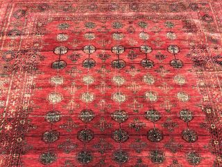 1930 ' s VINTAGE AFGHAN MOURI BUKHARA 7 ' X9 ' Hand knotted 100 Wool Rug DS - 1253 2