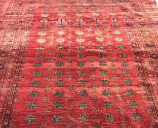 1930 ' s VINTAGE AFGHAN MOURI BUKHARA 7 ' X9 ' Hand knotted 100 Wool Rug DS - 1253 5