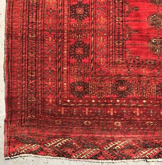 1930 ' s VINTAGE AFGHAN MOURI BUKHARA 7 ' X9 ' Hand knotted 100 Wool Rug DS - 1253 6