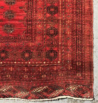 1930 ' s VINTAGE AFGHAN MOURI BUKHARA 7 ' X9 ' Hand knotted 100 Wool Rug DS - 1253 7