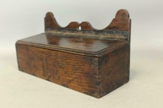 FANTASTIC DATED 1815 19TH C HANGING WALL CANDLE BOX IN BEST SURFACE 4
