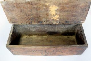 FANTASTIC DATED 1815 19TH C HANGING WALL CANDLE BOX IN BEST SURFACE 9