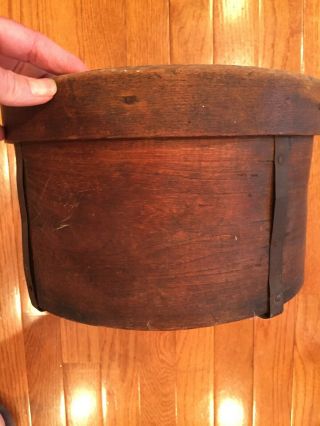 Rare Antique Primitive Round Wooden Cupboard Bowl Engraved PECK 1800’s 2