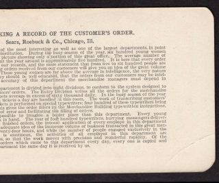 Secretary Typewriter Sears Roebuck & Co Chicago Business photo Stereoview Card 7