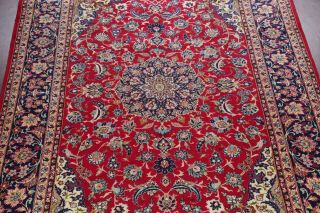 VINTAGE 9x12 Traditional Floral RED Oriental Area Rug Hand - Knotted WOOL Carpet 4
