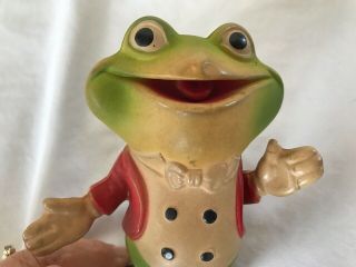 1948 ED MCCONNELL REMPEL FROGGY THE GREMLIN RUBBER FROG SQUEAKY TOY Vintage EUC 7