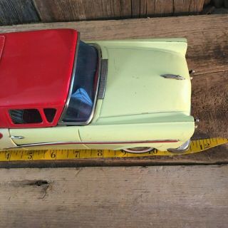 Vintage two tone Ford Fairlane wagon Bandai Japan friction car,  vintage tin car 7