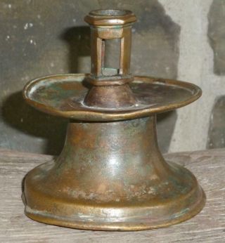 Rare 16th Century C Brass Bronze Capstan Candlestick Antique Post Medieval Early