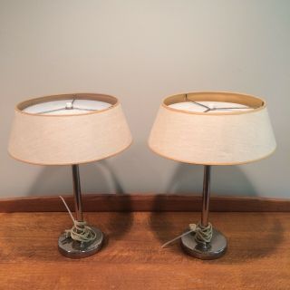 Pair Vintage Walter Von Nessen Table Lamps 1960 