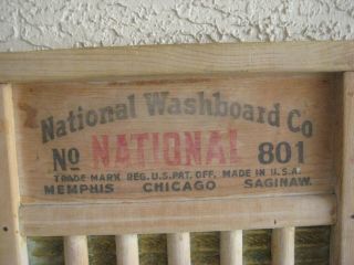 Antique NATHIONAL WASHBOARD CO.  / The Brass King / NO.  801 2