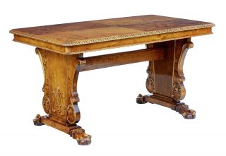 Mid 20th Century Ornate Birch Writing Table