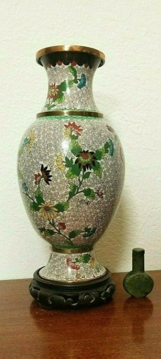 19th C.  Antique Chinese Cloisonne Vase,  10 1/2 " Ht.