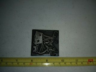 Vintage Letterpress Printing Block Wizard Astrologer Telescope Looking at Stars 3