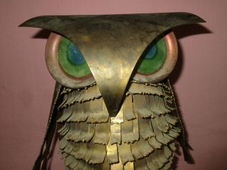 Vintage Curtis Jere Brass Metal MCM Brutalist Large Owl Sculpture Figure 1969 5