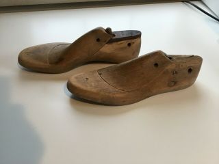 Vintage Pair Wooden Shoe Lasts Size 44 Industrial Factory Mold