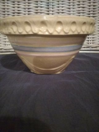Antique Mccoy Piecrust Bowl,  3 3/4 " T X 6 1/2 " Opening