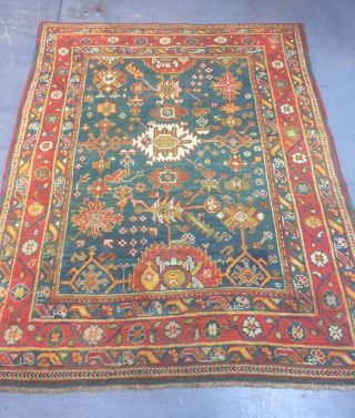 Vintage Antique Handmade Oushak Wool Rug Carpet,  Shabby Chic,  Size:8.  3 By 6.  4ft
