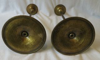 Antique Pr ROYCROFT HAND HAMMERED Twisted COPPER CANDLE HOLDERS ARTS & CRAFTS 4
