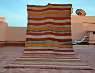 Moroccan Handmade Rug Vintage Berber Wool Rug 5 X 12 Bohimean Kilim Tribal Rug