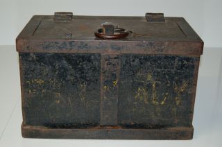Vintage 1800s Railroad,  Stage Coach,  Calvary Cast Iron Strong Box W/ Key