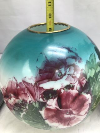 Antique Victorian Banquet Oil Lamp Hand Painted GWTW Gone with the Wind Parlor 8