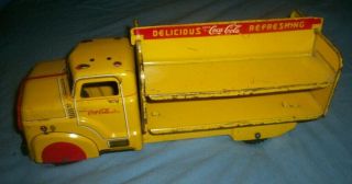Vintage 1950 ' s Marx Pressed Steel Coca Cola Delivery Truck,  Pop Cases,  Hand Cart 2