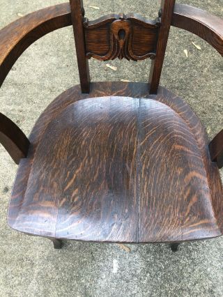 Early 20th Century Green Man Chair - Oak - Made In Michigan 3