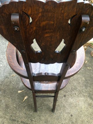 Early 20th Century Green Man Chair - Oak - Made In Michigan 6