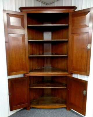 Huge Antique Corner Cupboard Cabinet Mid 1800 