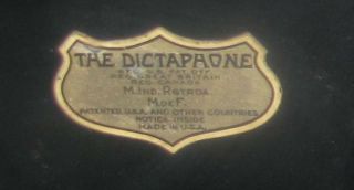 Antique Wax Cylinder Dictaphone Dictation Machine 1920 ' s A,  Cond.  Not Edison 10