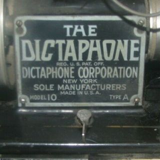 Antique Wax Cylinder Dictaphone Dictation Machine 1920 ' s A,  Cond.  Not Edison 2
