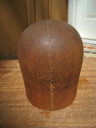 Antique Wooden Hat Mold - Mannequin Head Hat Wig Stand - Milliners Hat Block Form