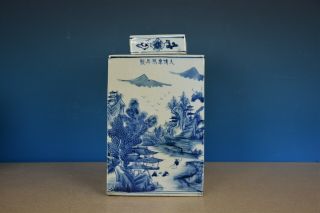 RARE ANTIQUE CHINESE BLUE AND WHITE PORCELAIN VASE TEA JAR MARKED KANGXI G1655 2