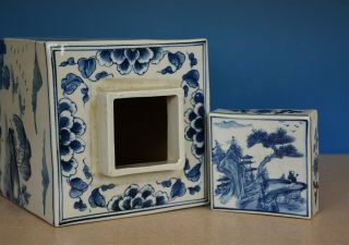 RARE ANTIQUE CHINESE BLUE AND WHITE PORCELAIN VASE TEA JAR MARKED KANGXI G1655 9