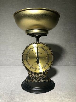 Salter Family Scale Vintage No.  46 Brass Face 6 Lb 8 Oz Made In England