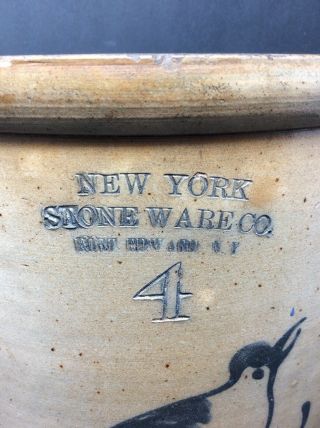 Antique York Stoneware Crock 4 Gallon 19th Century 10