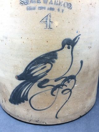 Antique York Stoneware Crock 4 Gallon 19th Century 11