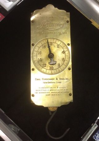 Vintage Brass Larro Feed And Seed Scale W/ Hook
