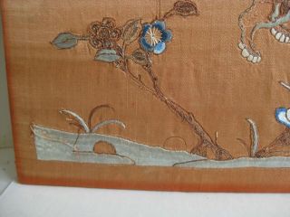 Fine Old Antique Chinese Hand Embroidered Silk Tapestry Panel Embroidery Foo Dog 8