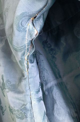 Antique Chinese Robe Coat Fortune Wan Bat Symbol Knot Qing Winter Fur Brocade 11