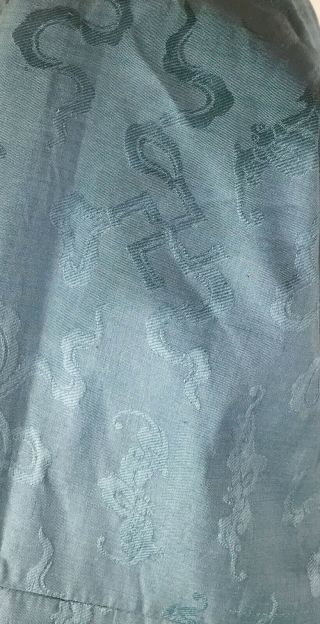 Antique Chinese Robe Coat Fortune Wan Bat Symbol Knot Qing Winter Fur Brocade 6